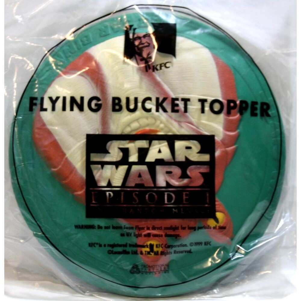 Star Wars Episode 1 KFC Jar Jar Binks Flying Frisbee Bucket Topper 1999  Vintage